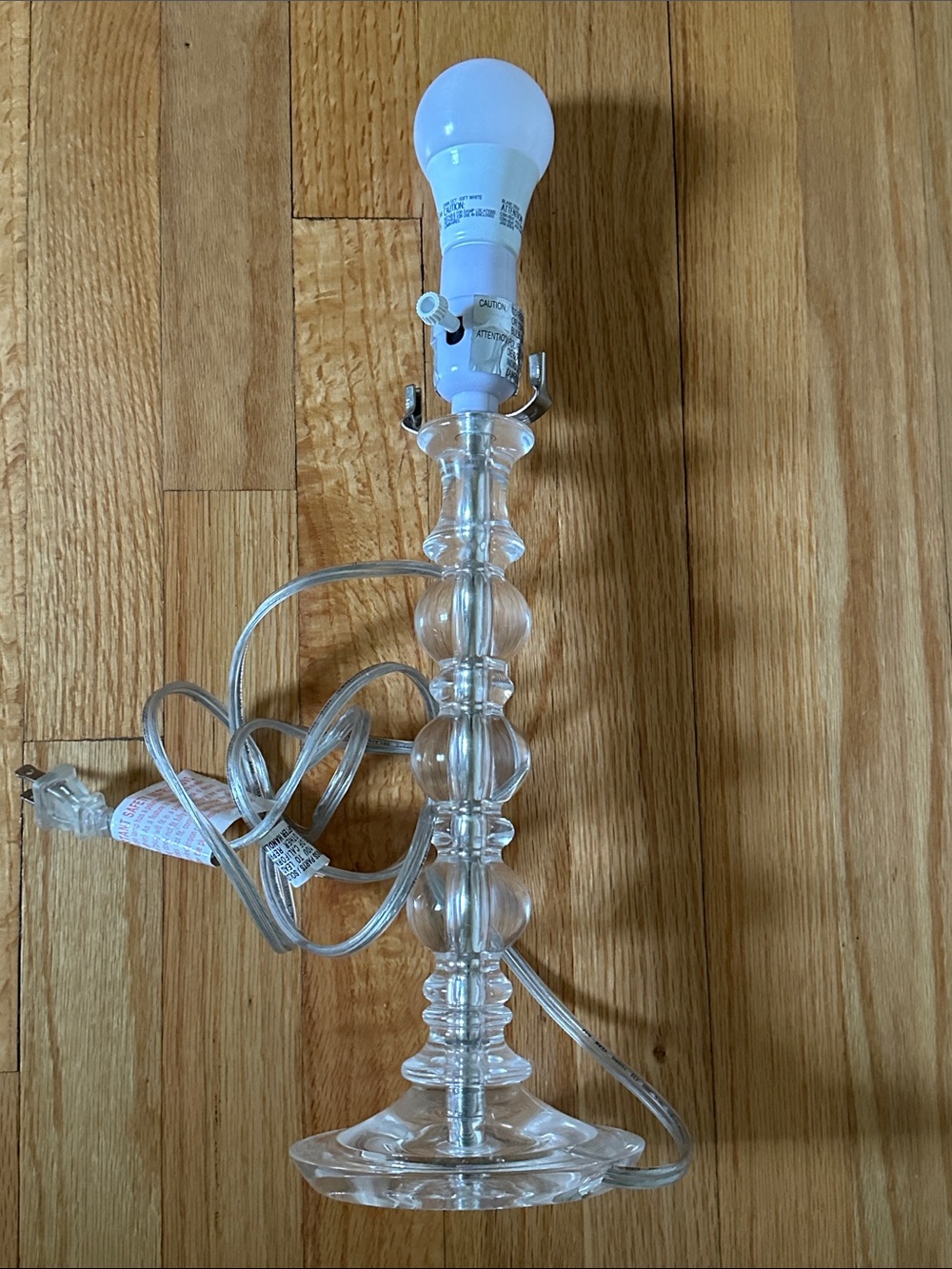 Pottery Barn Teen Clear Acrylic Bubble Candlestick Table Lamp